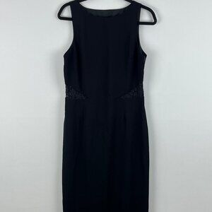 Joseph Ribkoff Pencil Maxi Dress Size 12 Black Sleeveless Round Neck Lined